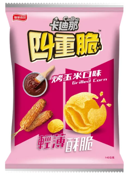 聯華卡迪那四重脆烤玉米  LianHua Cadina Potato Chips Grilled Corn flavor 142g