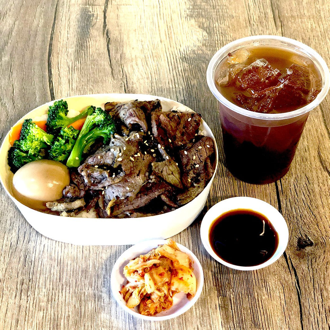 [Exclusive] 燒烤牛肉便當附紅茶 Grilled Beef Bento with Black Tea